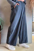 Arbi Needlecord Lantern Barrel Pant Charcoal